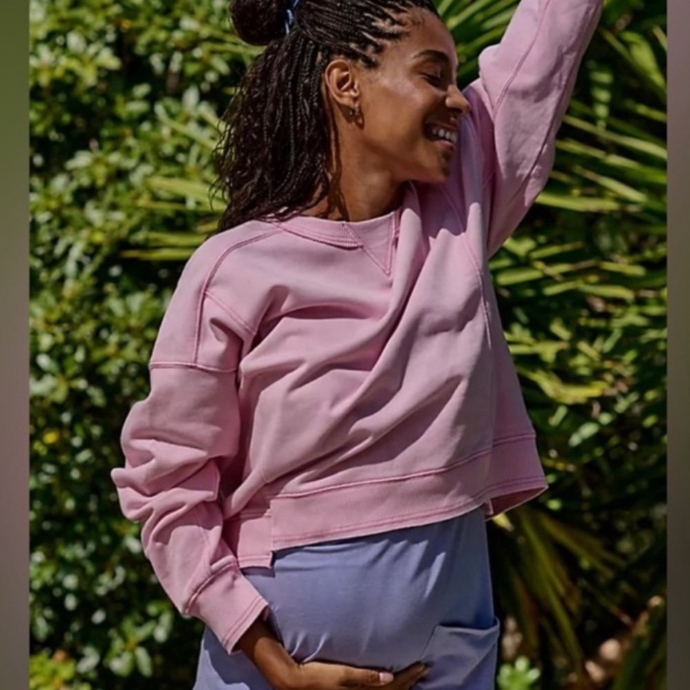 NWT Free People Movement x Hatch Intercept Pullover XS Pink Rose Top Sweatshirt - Picture 2 of 15